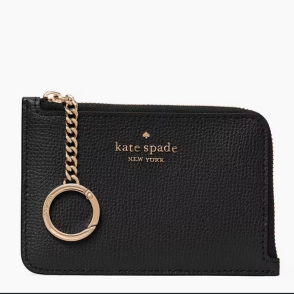 kate spade Handbags - Kate Spade Darcy Lzip Black Leather Card Holder with Keychain